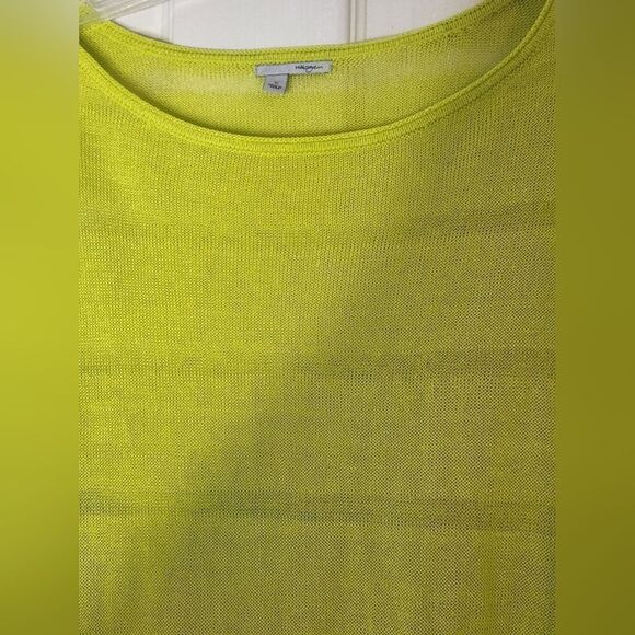 Halogen L Lime Sheer  LINEN Blend Washable Knit Lngslv Women's Sweater Pullover - Picture 5 of 10